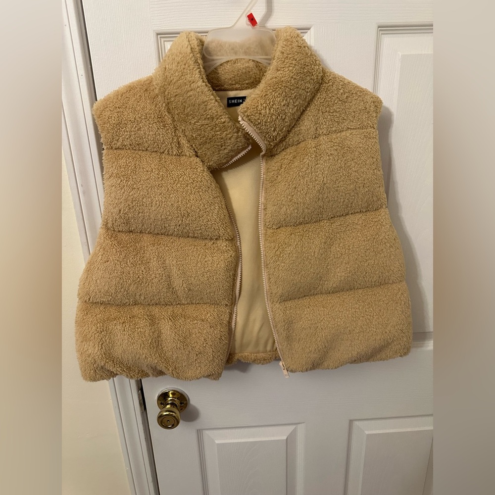 SHEIN Beige Sherpa Vest